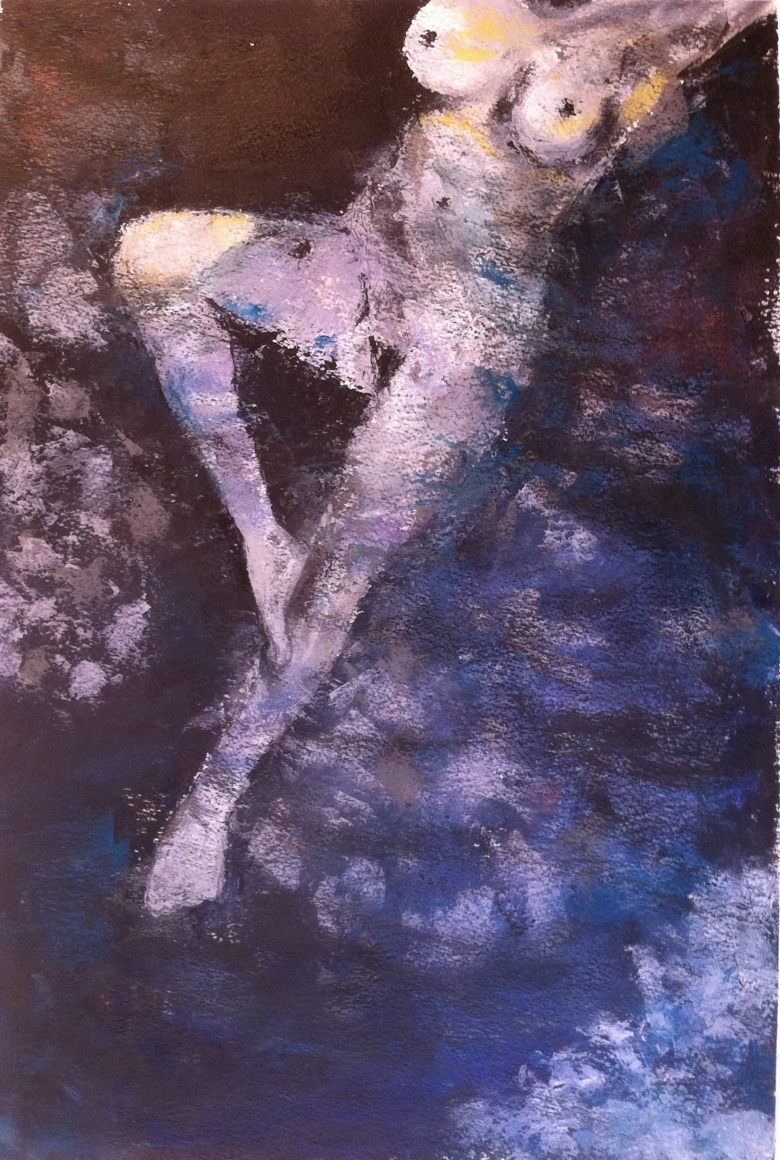 N° 1177 - Ophélie - Acrylique sur papier - 54 x 36,5 cm - 12 février 2014